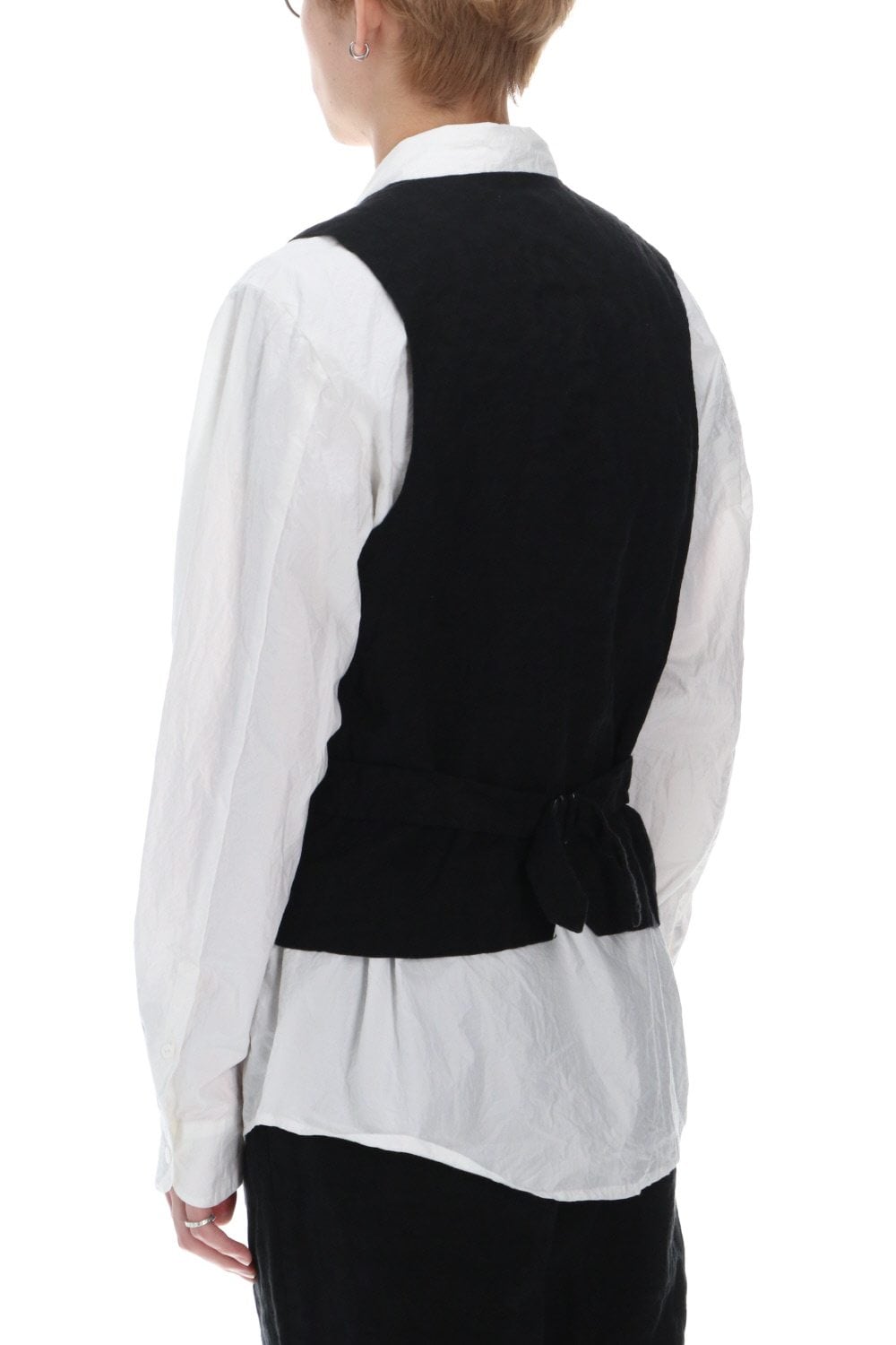 Artist Linen Gilet Black