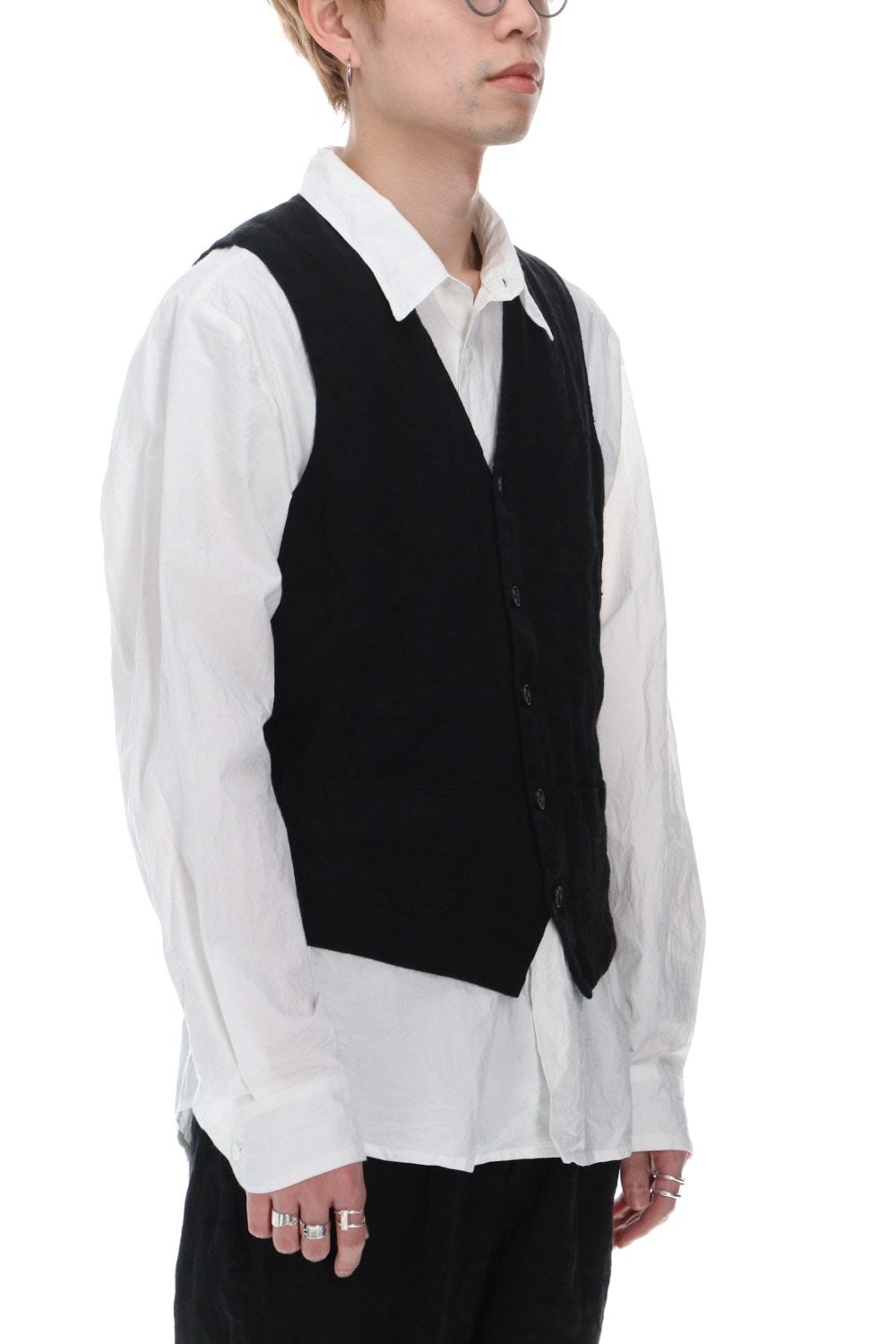 Artist Linen Gilet Black