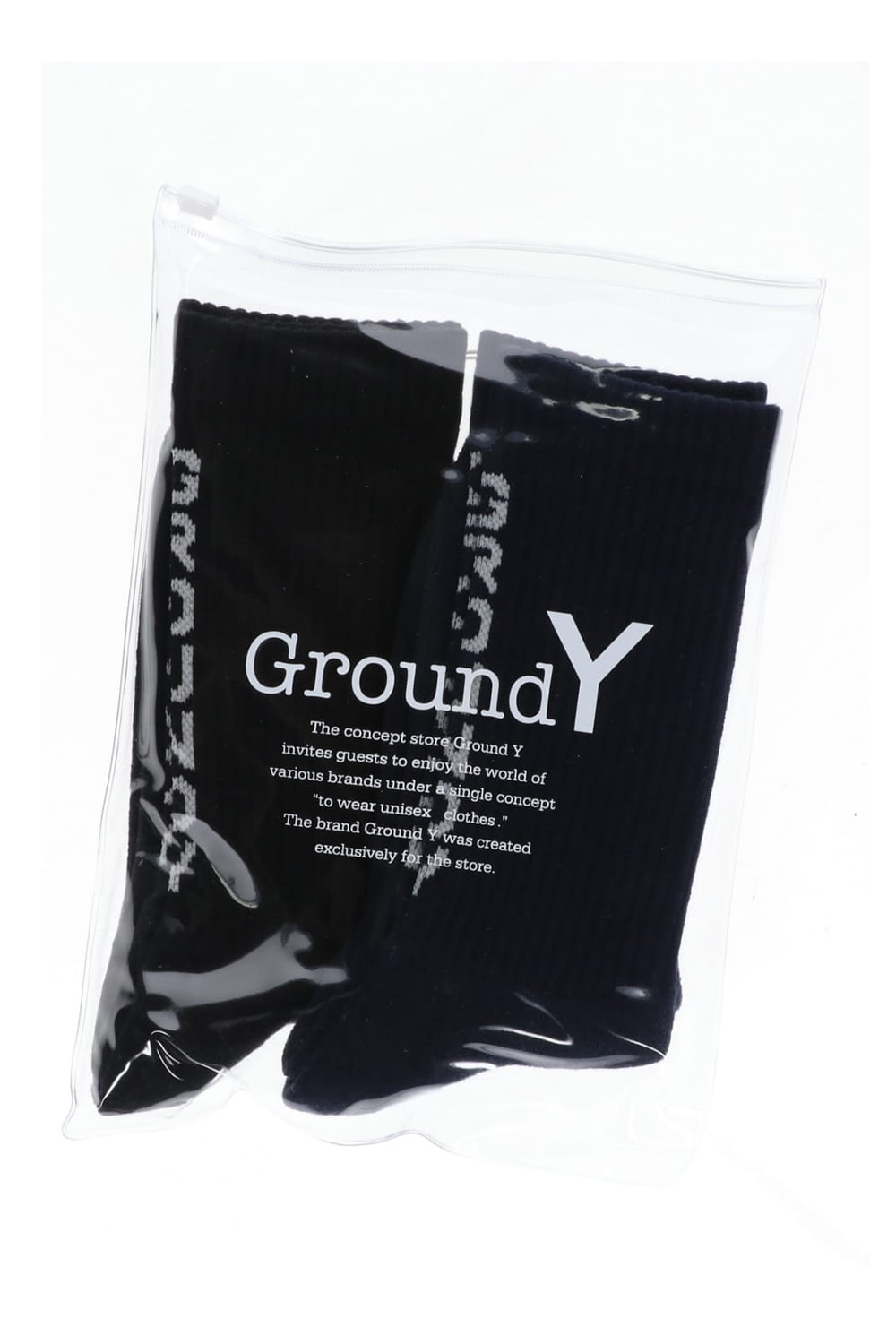 2pac GY logo socks Navy・White / Black・White