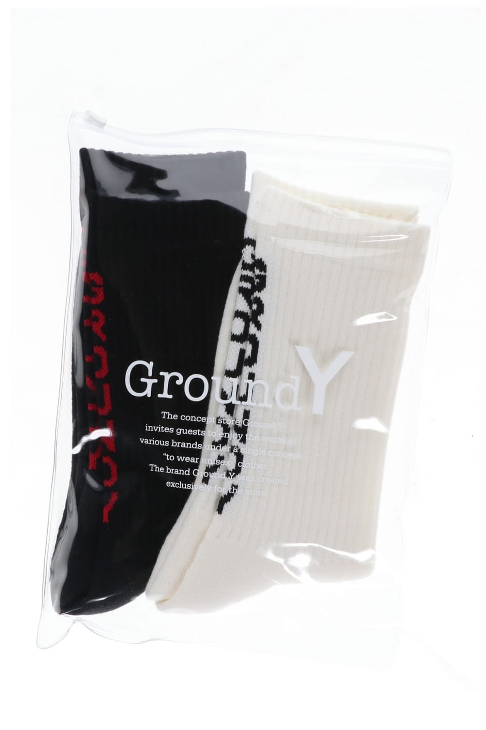 2pac GY logo socks White / Black・Black / Red