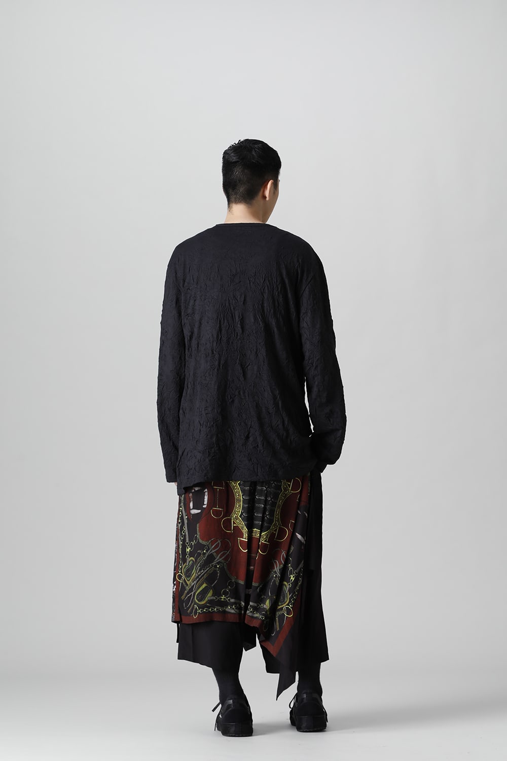 Collar deformed long sleeves Black