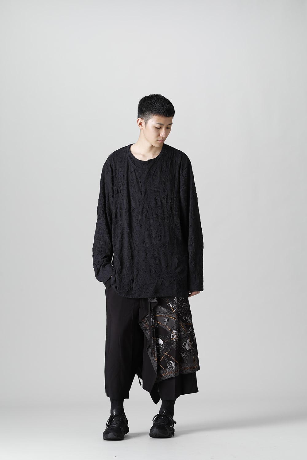 Collar deformed long sleeves Black