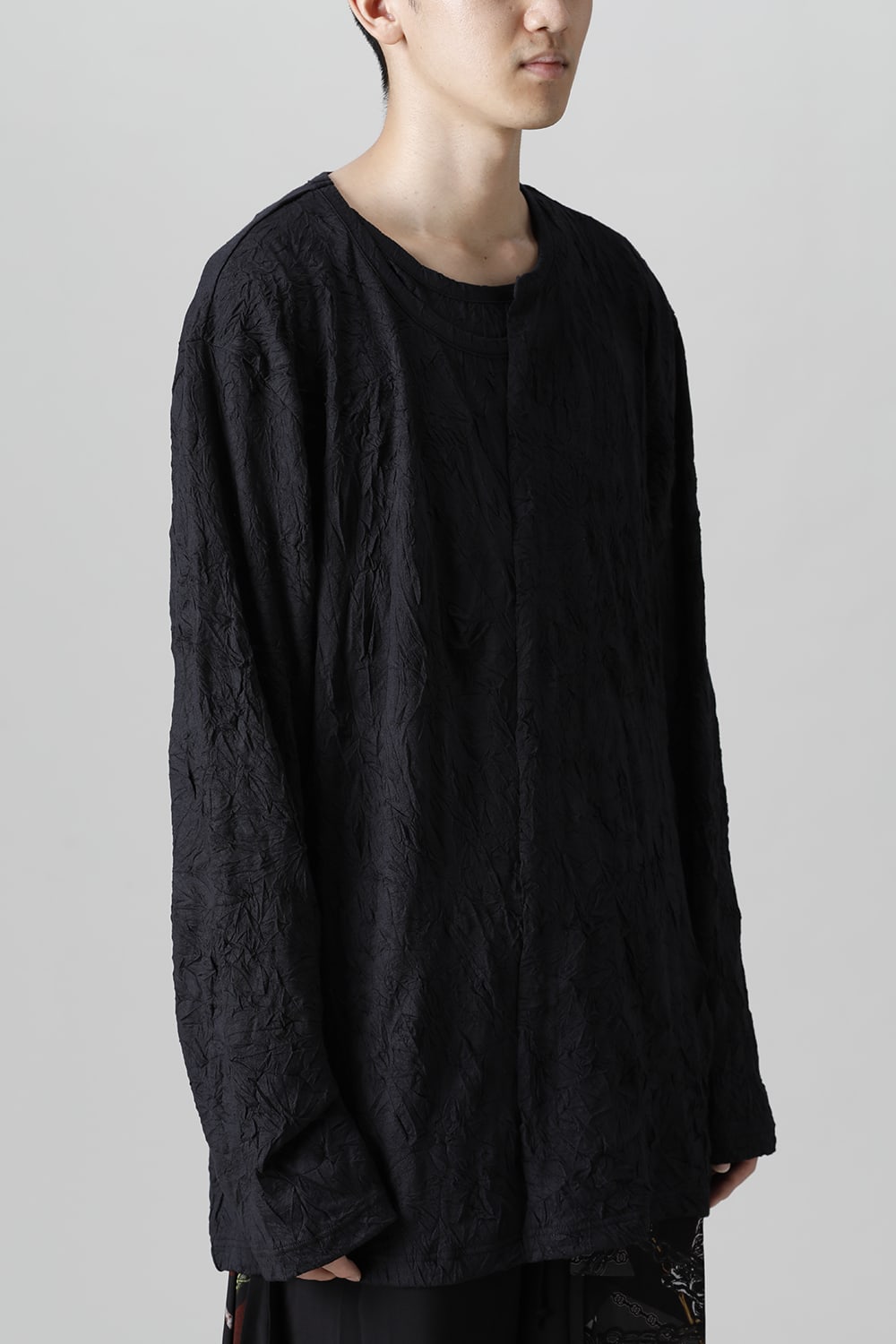 Collar deformed long sleeves Black