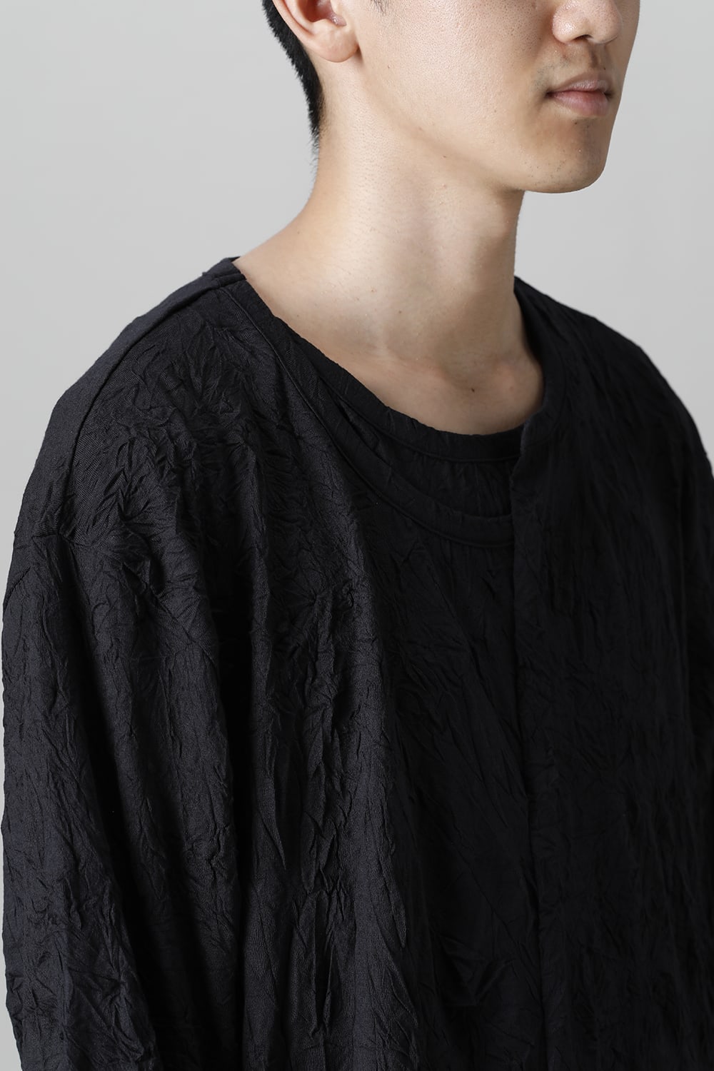 Collar deformed long sleeves Black