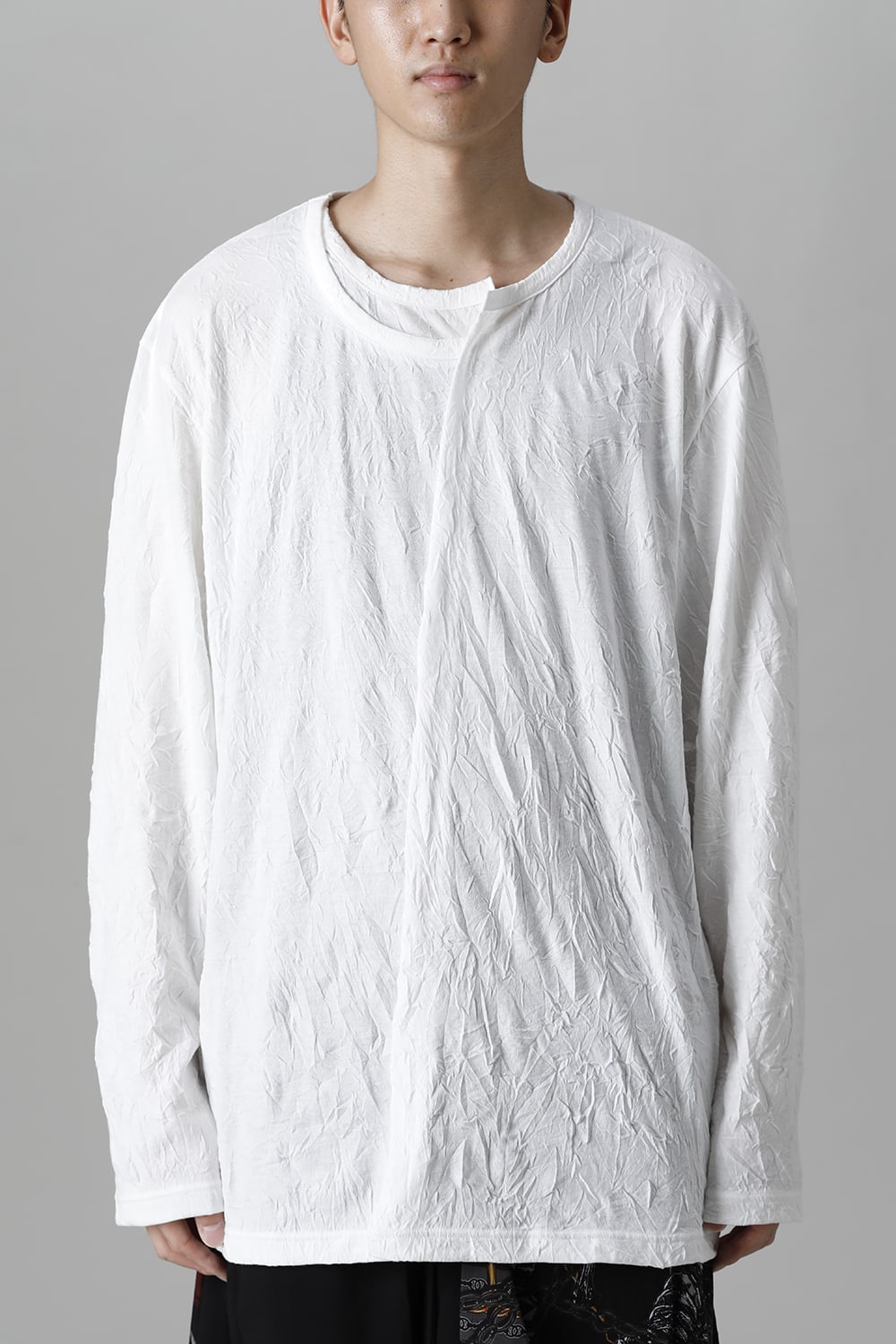 Collar deformed long sleeves White