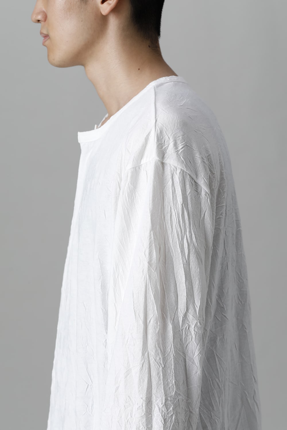 Collar deformed long sleeves White