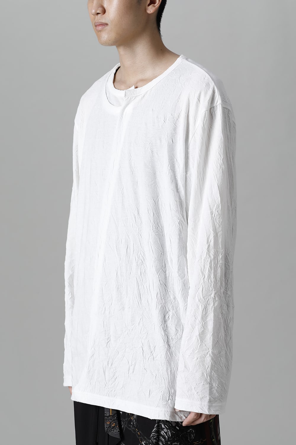 Collar deformed long sleeves White