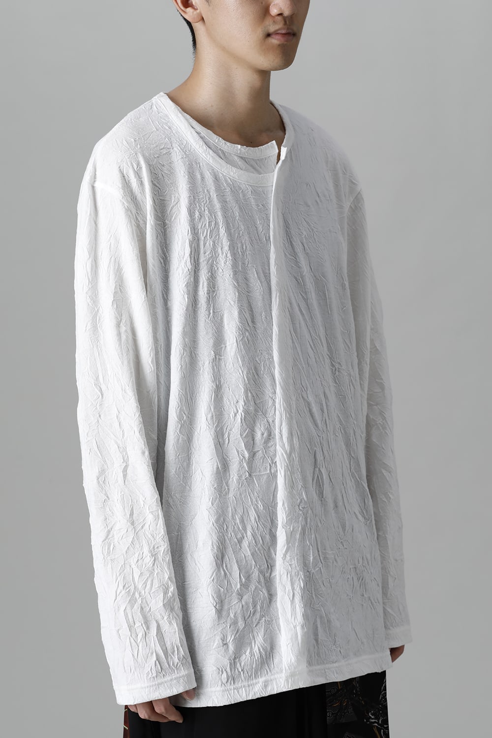 Collar deformed long sleeves White