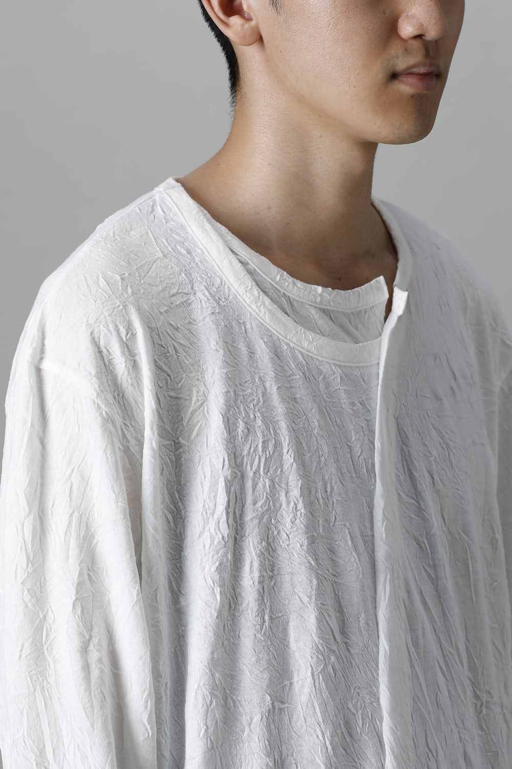 Collar deformed long sleeves White