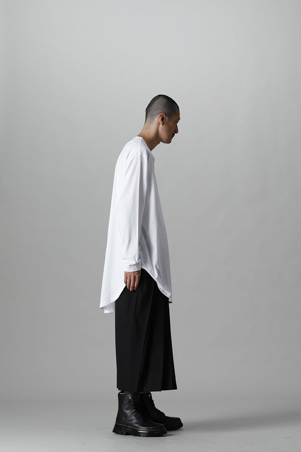 Jumbo round long sleeve White