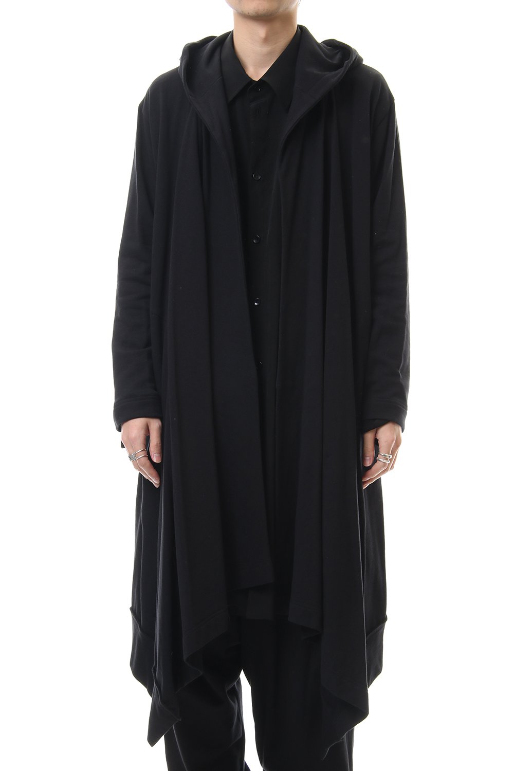 ドレープ フード カーディガン