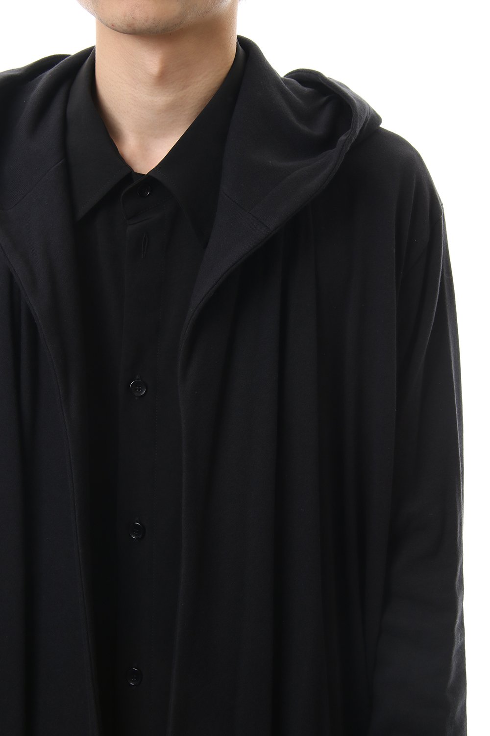 ドレープ フード カーディガン