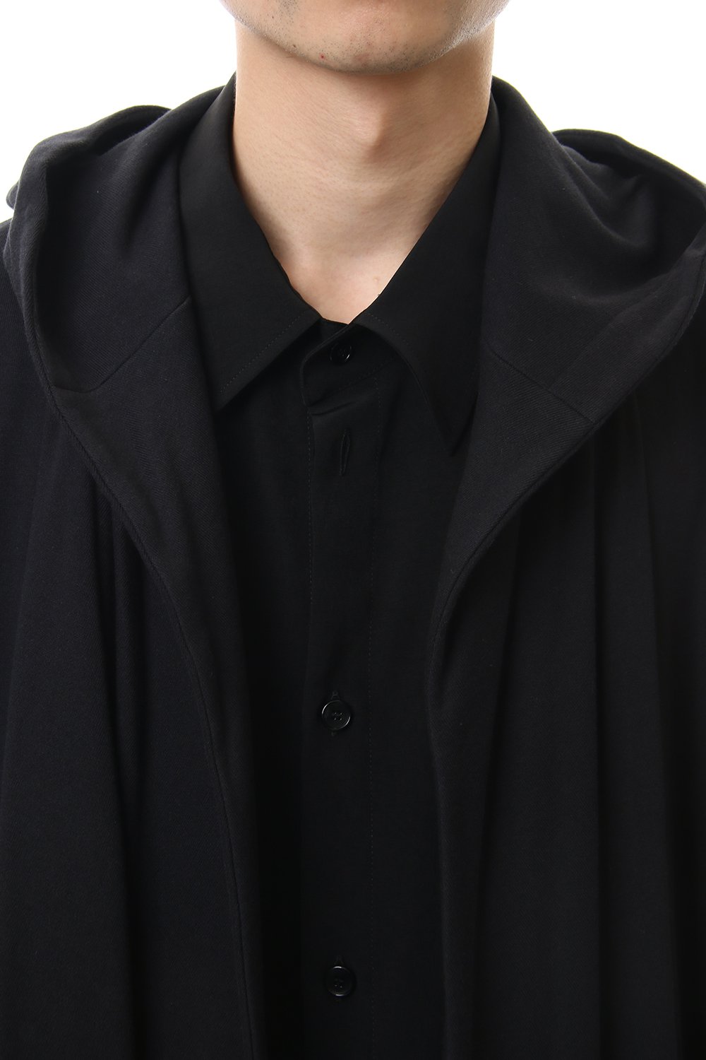 ドレープ フード カーディガン