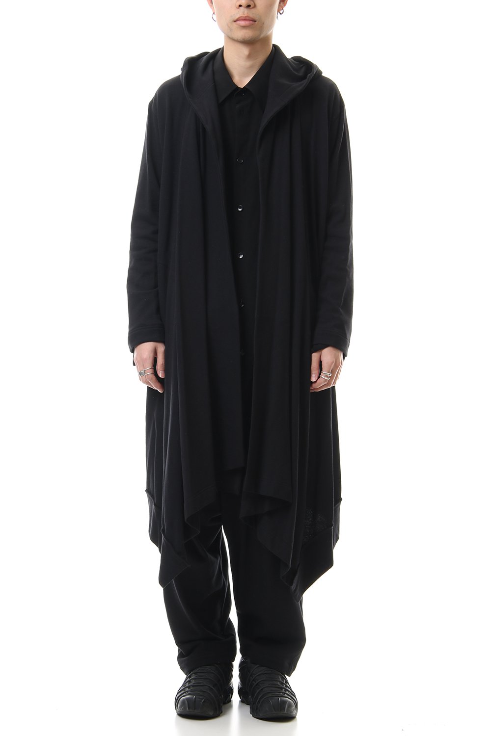 ドレープ フード カーディガン