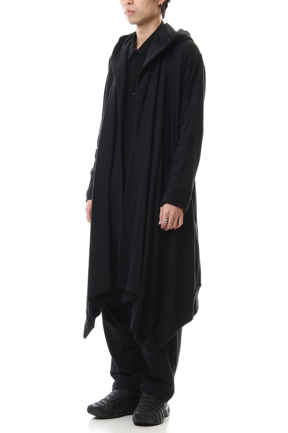 ドレープ フード カーディガン