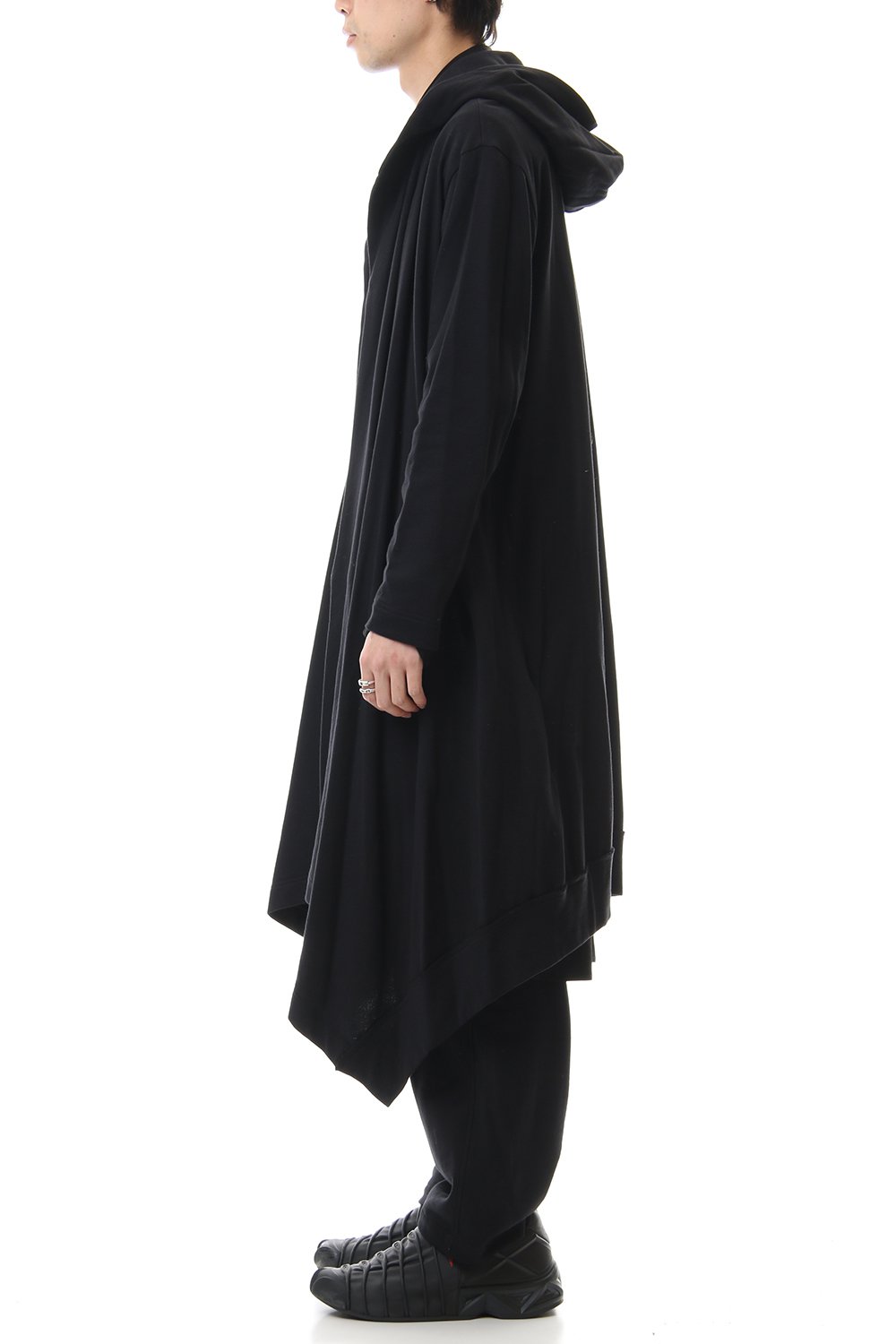 ドレープ フード カーディガン