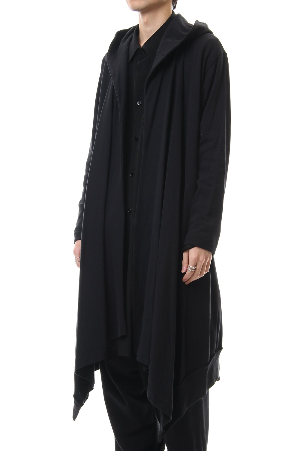 ドレープ フード カーディガン