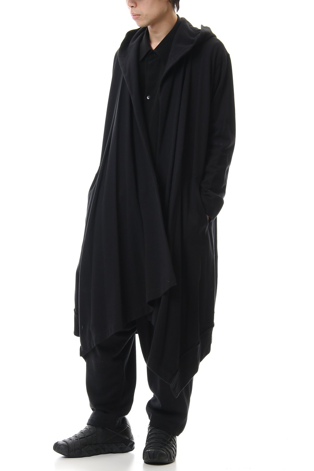 ドレープ フード カーディガン