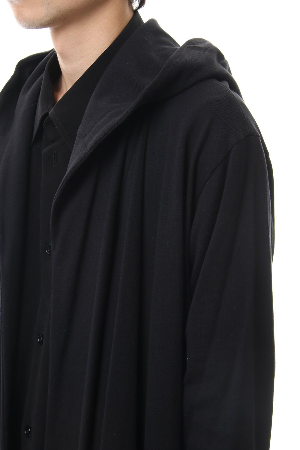 ドレープ フード カーディガン