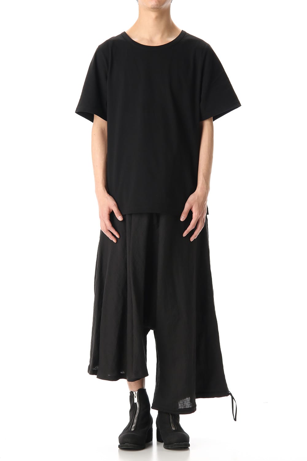 Asymmetry Balloon Pants Black