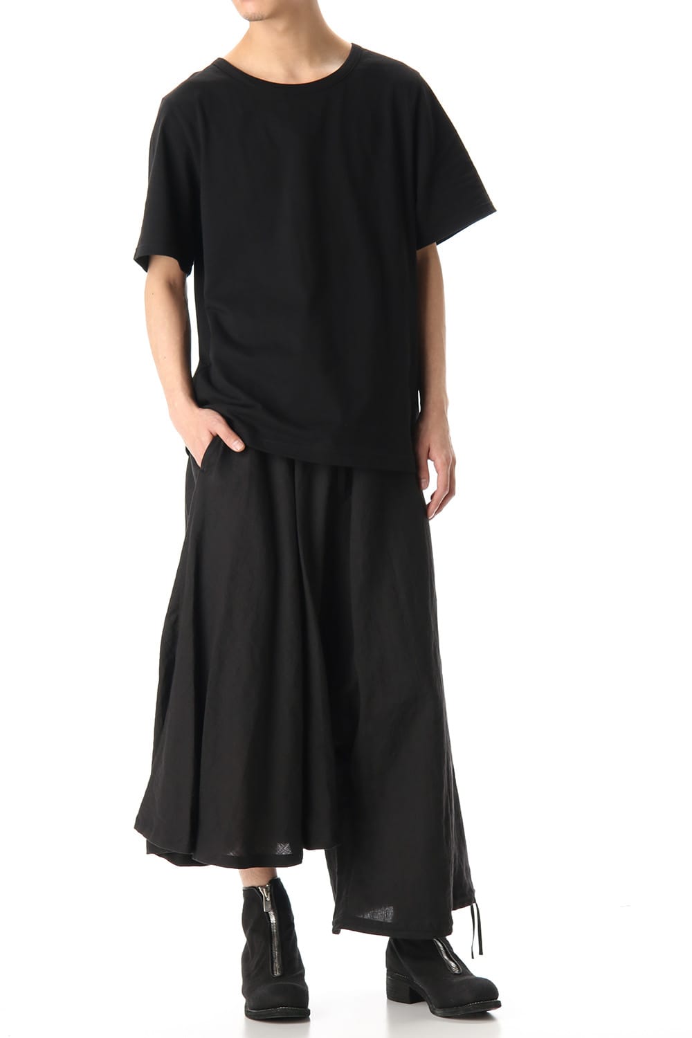 Asymmetry Balloon Pants Black