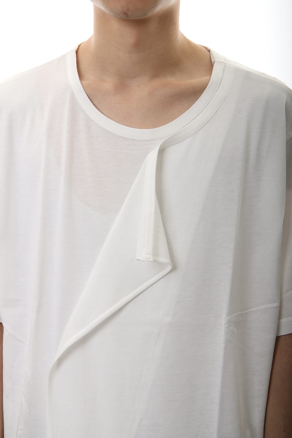 デフォームド ドレープ ショート カットソー White