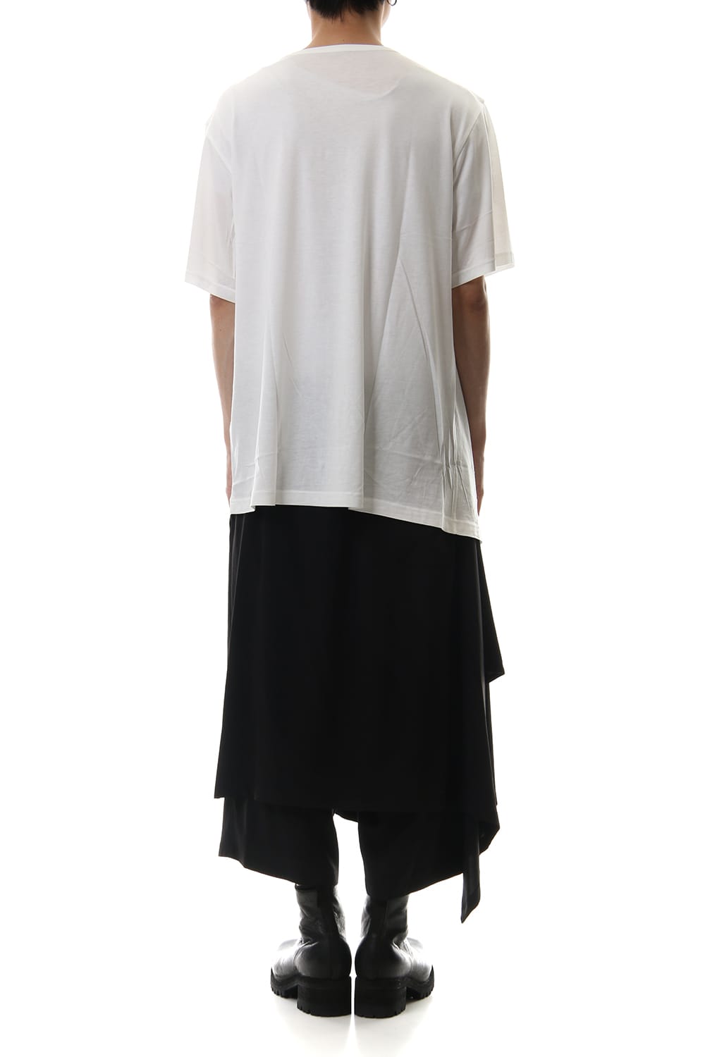 デフォームド ドレープ ショート カットソー White