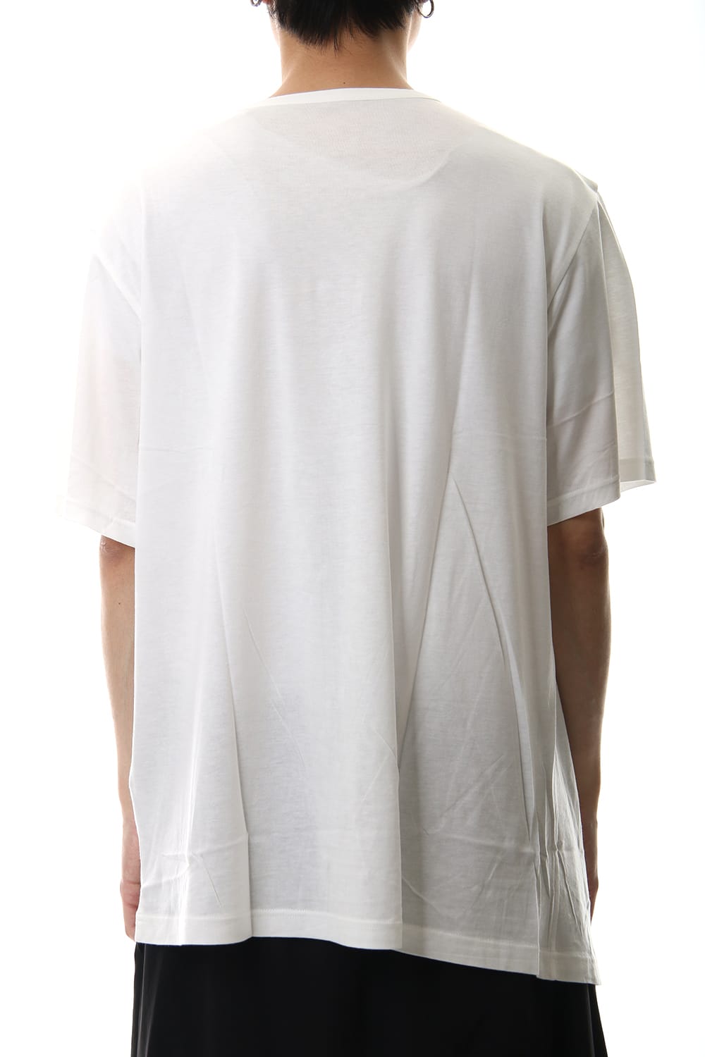 デフォームド ドレープ ショート カットソー White