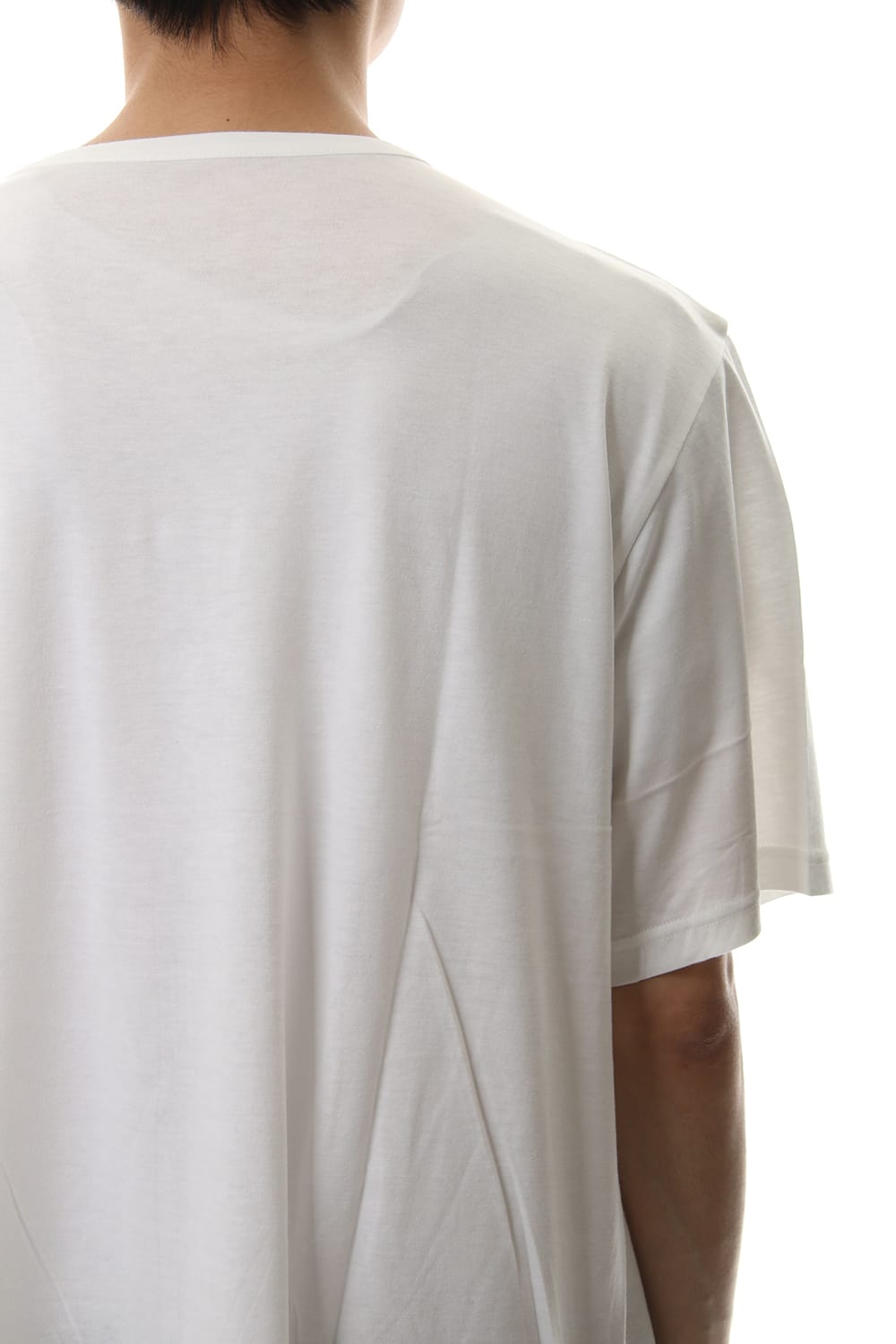 デフォームド ドレープ ショート カットソー White