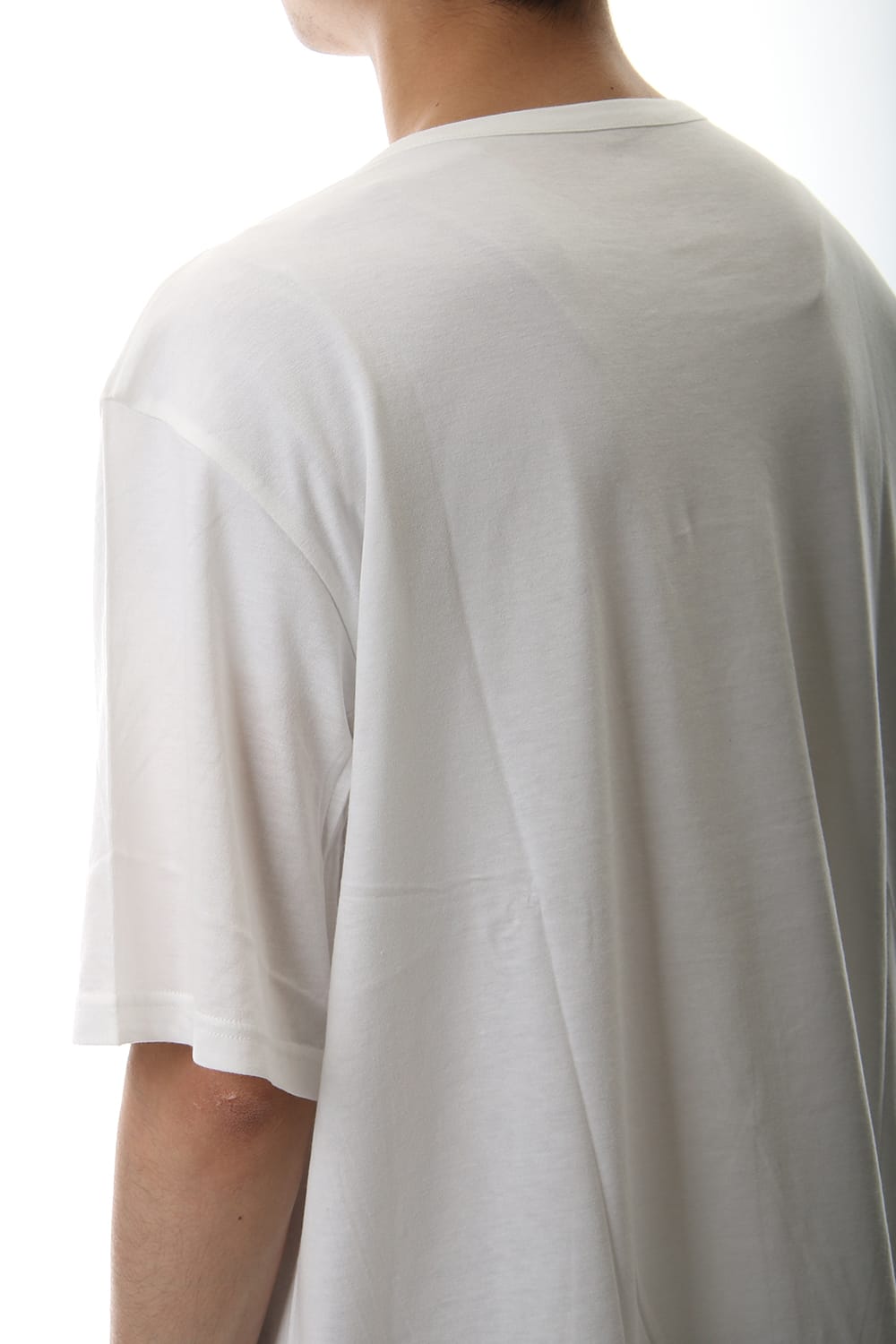 デフォームド ドレープ ショート カットソー White