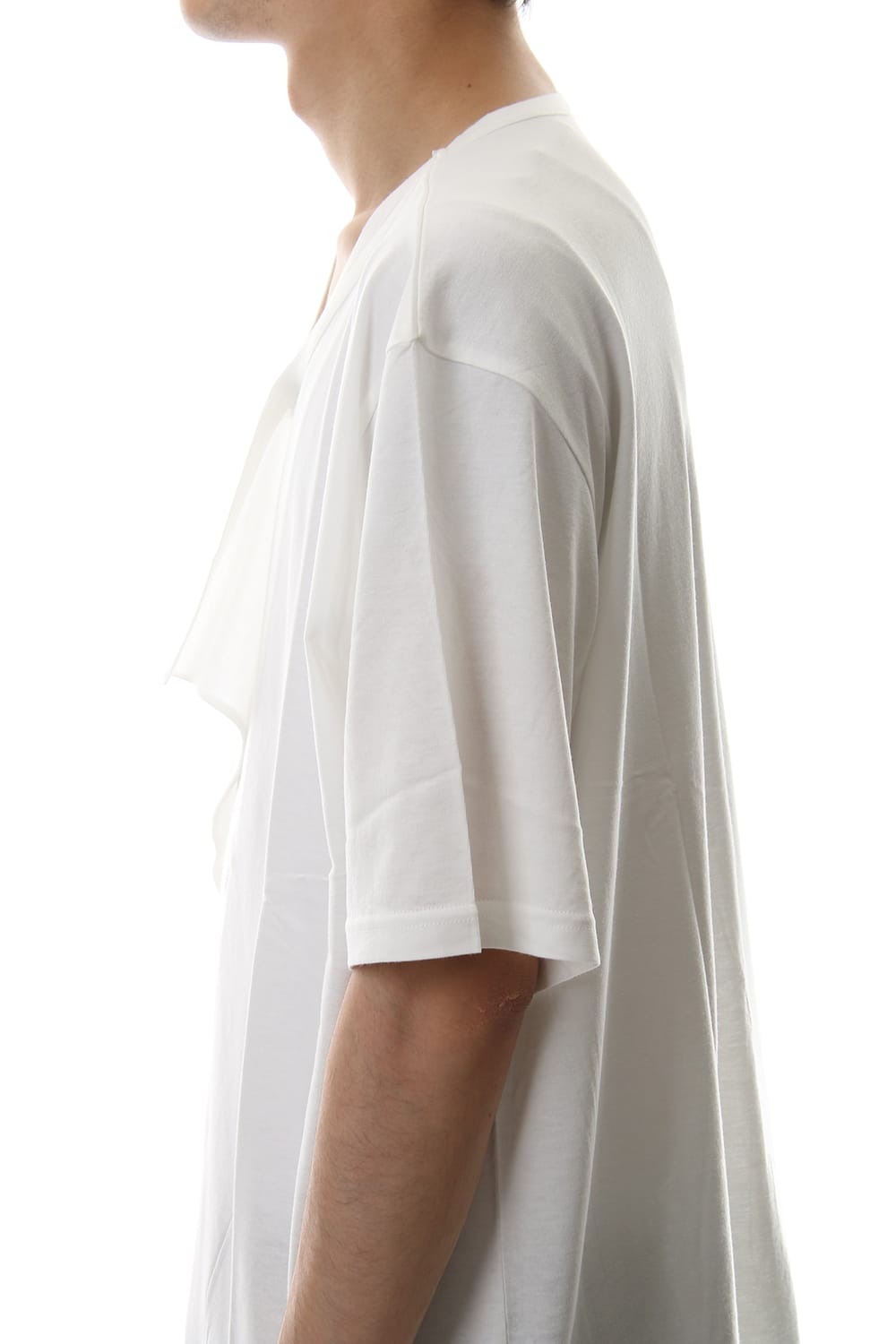 デフォームド ドレープ ショート カットソー White