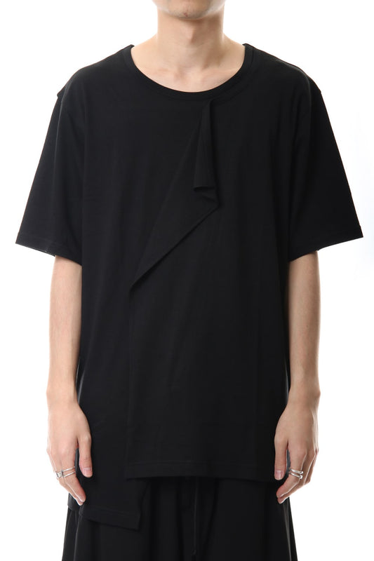Deformed Drape Short Cut Sew Black