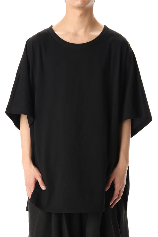 ドルマン ラウンド ショート スリーブ カットソー ブラック