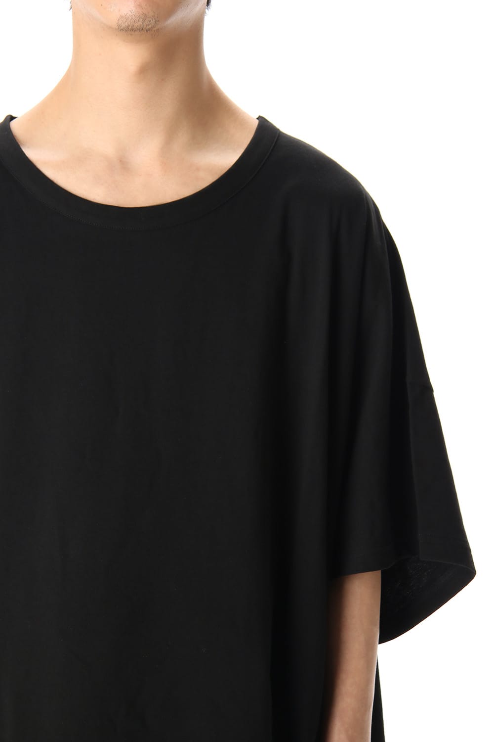 ドルマン ラウンド ショート スリーブ カットソー ブラック