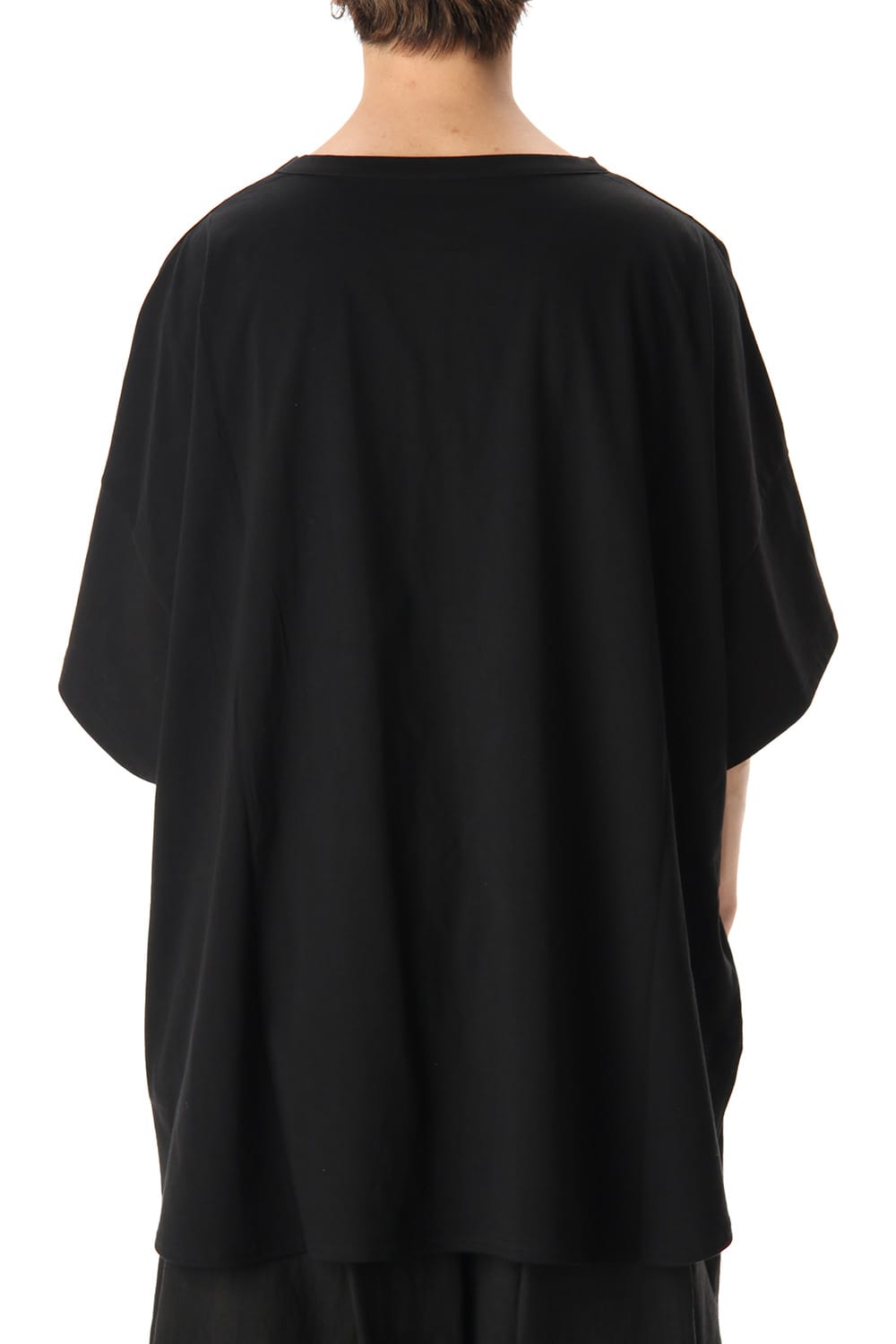 ドルマン ラウンド ショート スリーブ カットソー ブラック