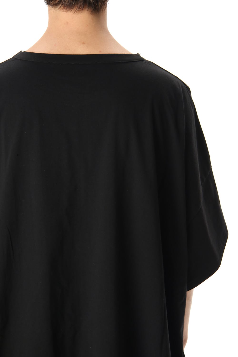 ドルマン ラウンド ショート スリーブ カットソー ブラック