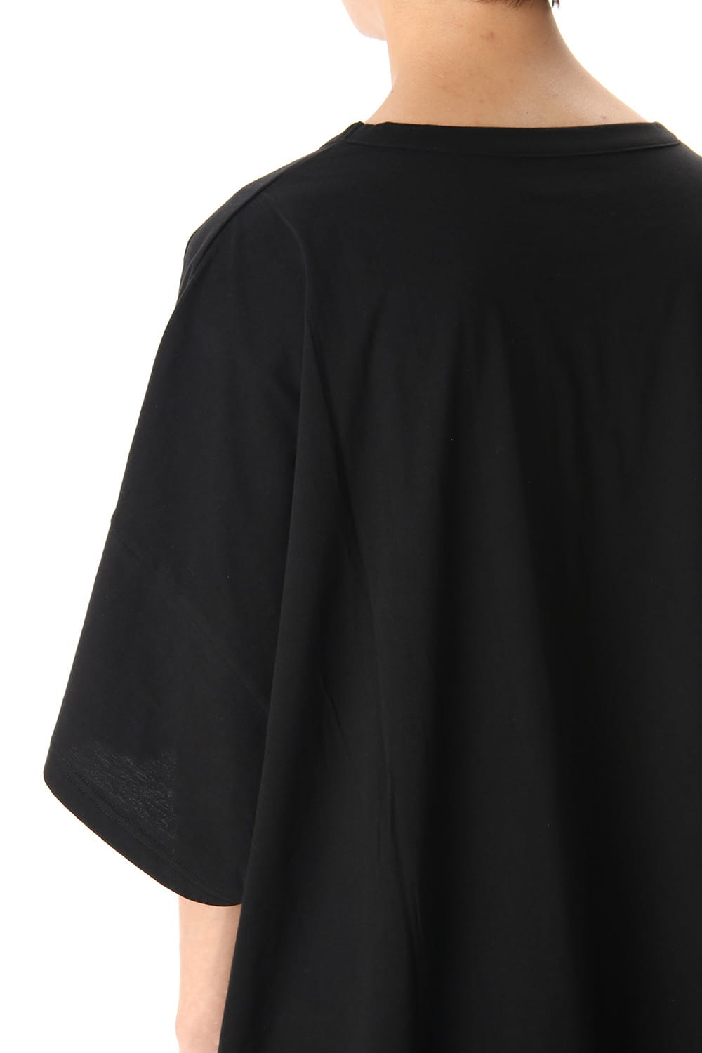 ドルマン ラウンド ショート スリーブ カットソー ブラック