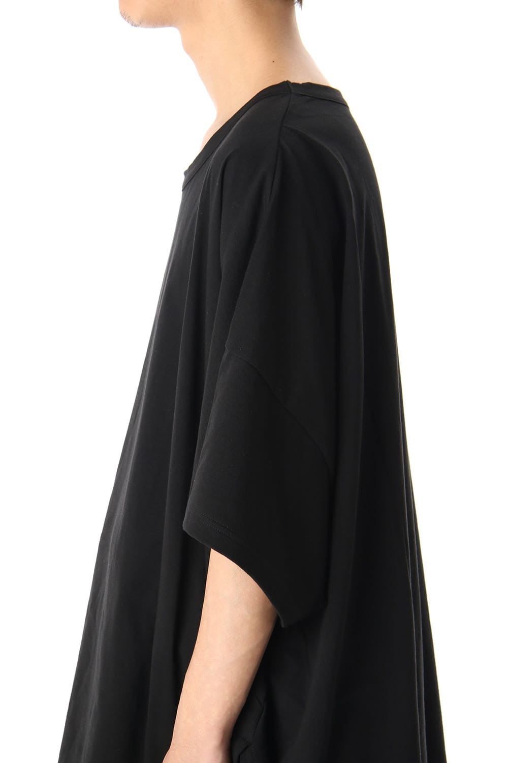 ドルマン ラウンド ショート スリーブ カットソー ブラック