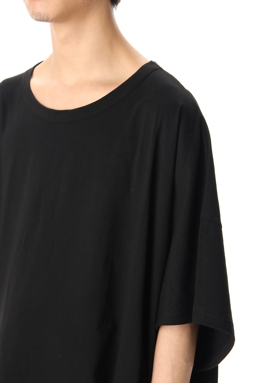 ドルマン ラウンド ショート スリーブ カットソー ブラック