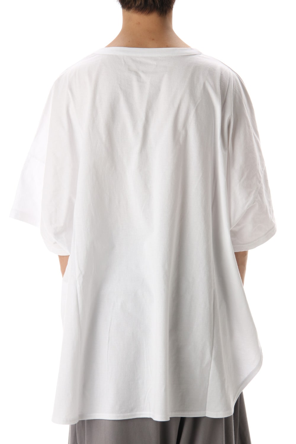 ドルマン ラウンド ショート スリーブ カットソー ホワイト