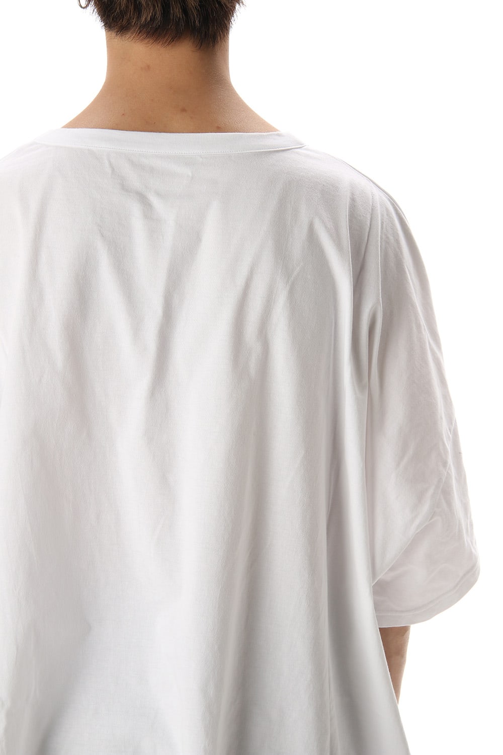 ドルマン ラウンド ショート スリーブ カットソー ホワイト