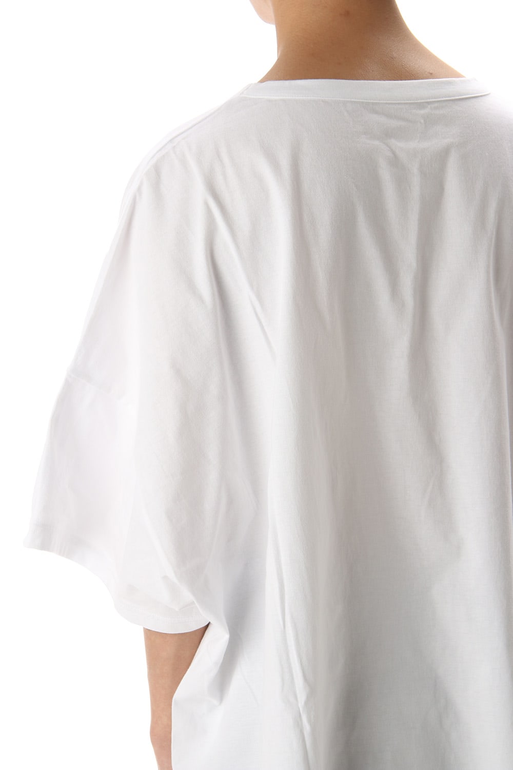 ドルマン ラウンド ショート スリーブ カットソー ホワイト