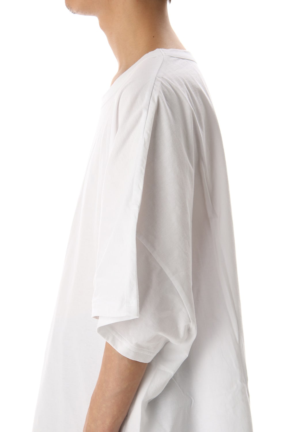 ドルマン ラウンド ショート スリーブ カットソー ホワイト