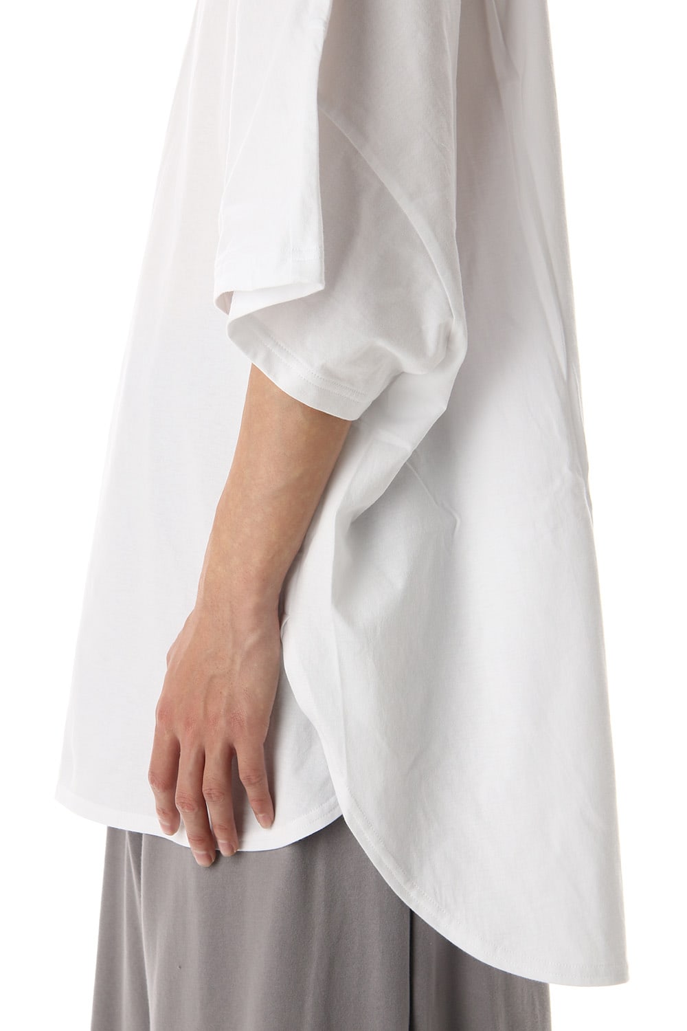 ドルマン ラウンド ショート スリーブ カットソー ホワイト