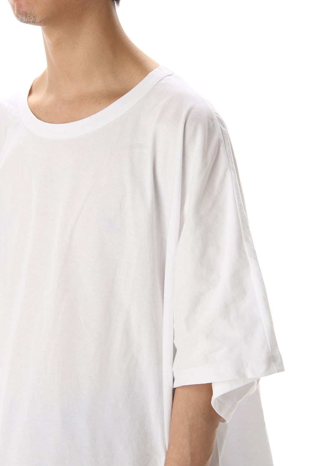 ドルマン ラウンド ショート スリーブ カットソー ホワイト