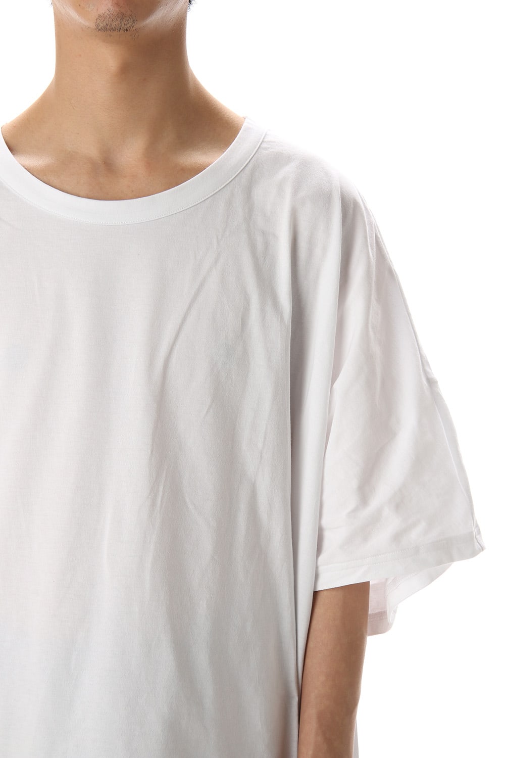 ドルマン ラウンド ショート スリーブ カットソー ホワイト