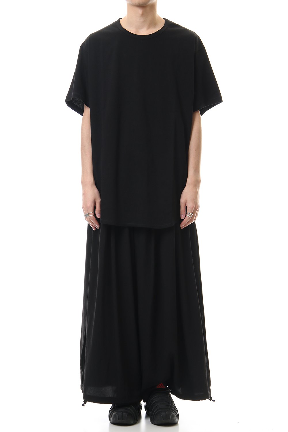 ラウンド ショート スリーブ カットソー ブラック