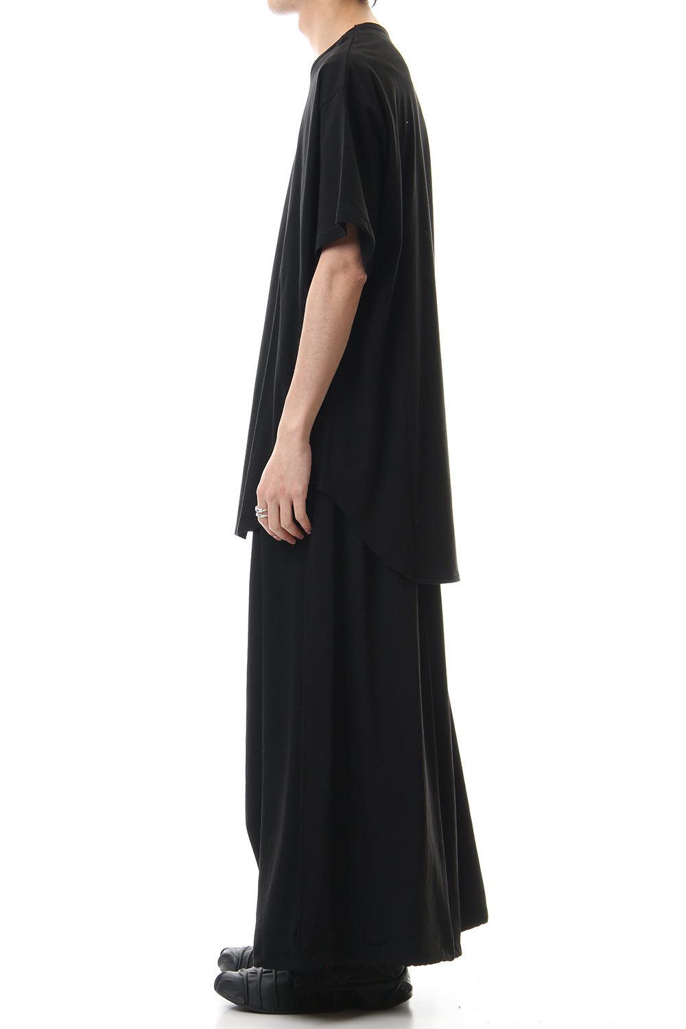 ラウンド ショート スリーブ カットソー ブラック