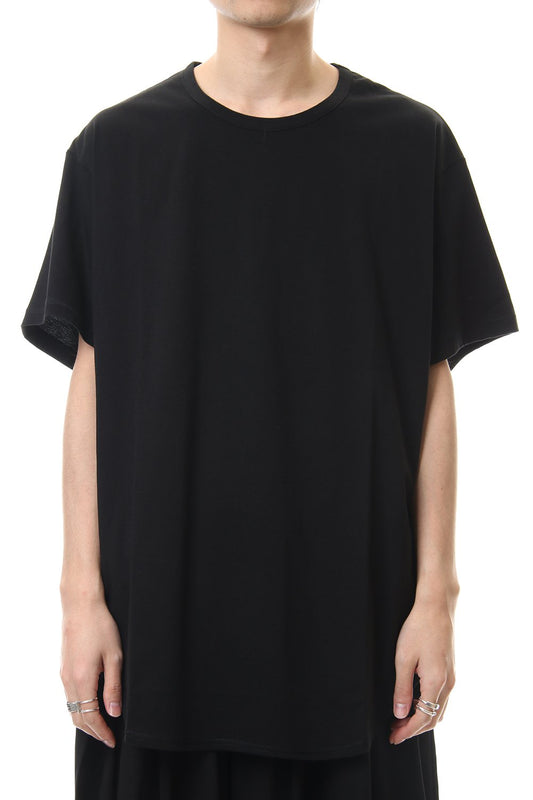 Round Short Sleeve Cut Sew Black