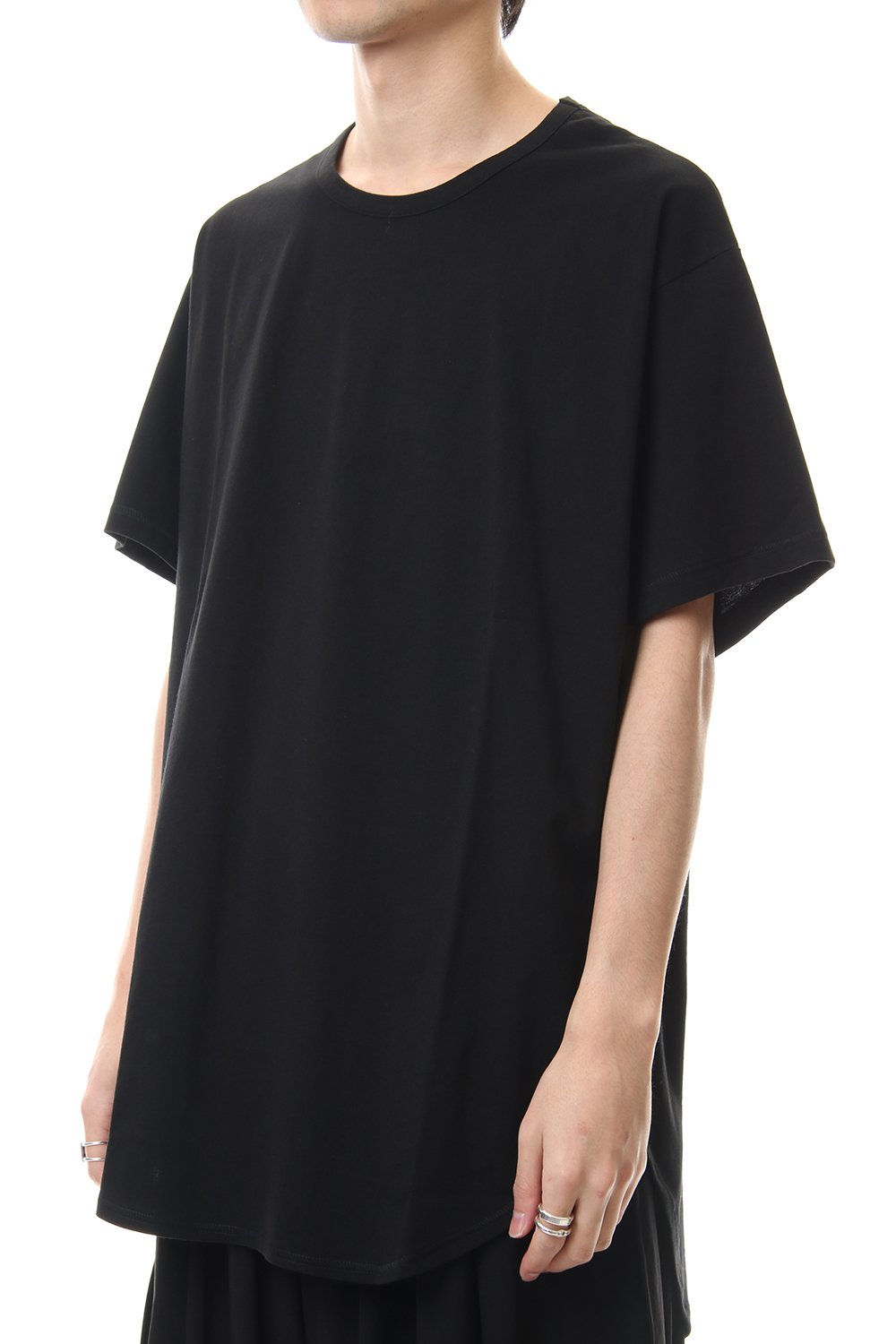 ラウンド ショート スリーブ カットソー ブラック